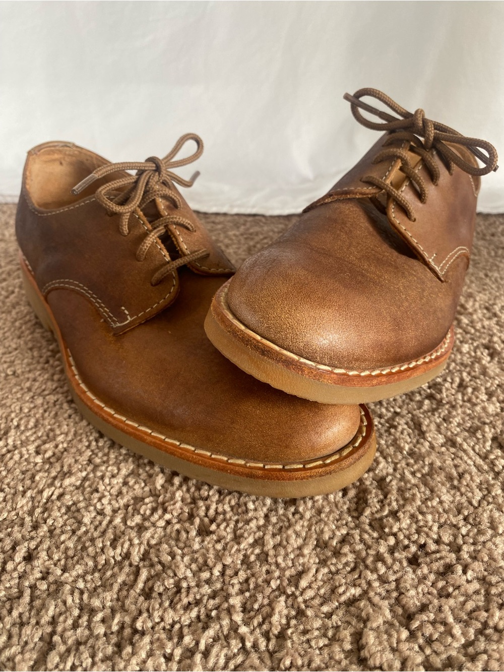 Roots Heritage Brown Leather Derby Shoes Women’s 8.5 Crepe Sole Made in Canada